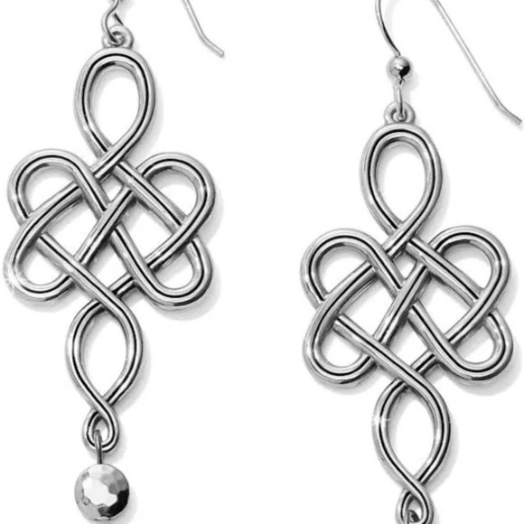 Brighton 🩶 Silver Interlok Knot French Wire Earrings - Picture 2 of 4